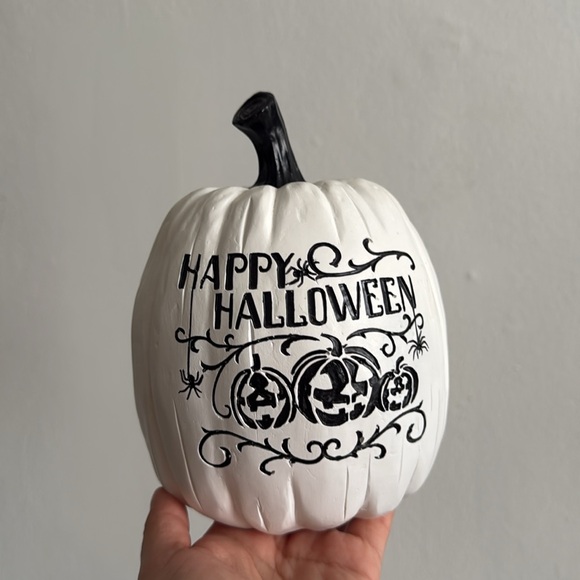 White Halloween Pumpkin Decor - Picture 2 of 4